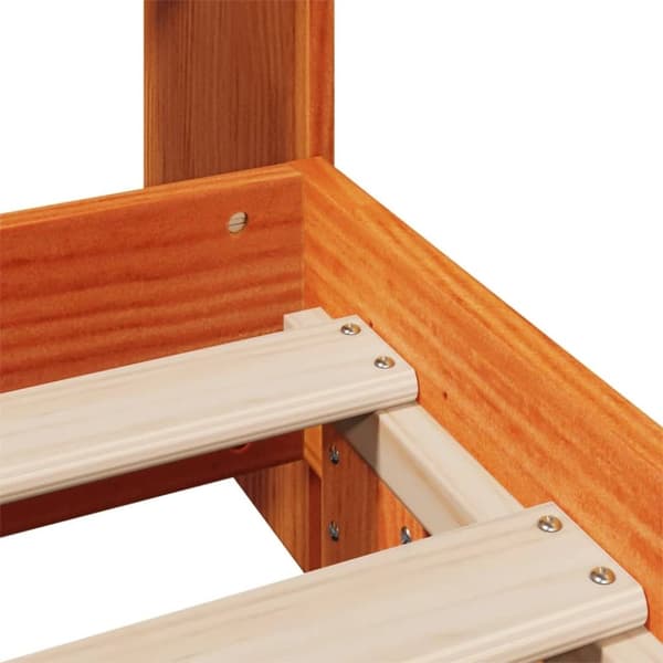 vidaXL Sengeramme uten madrass voksbrun 90x190 cm heltre furu