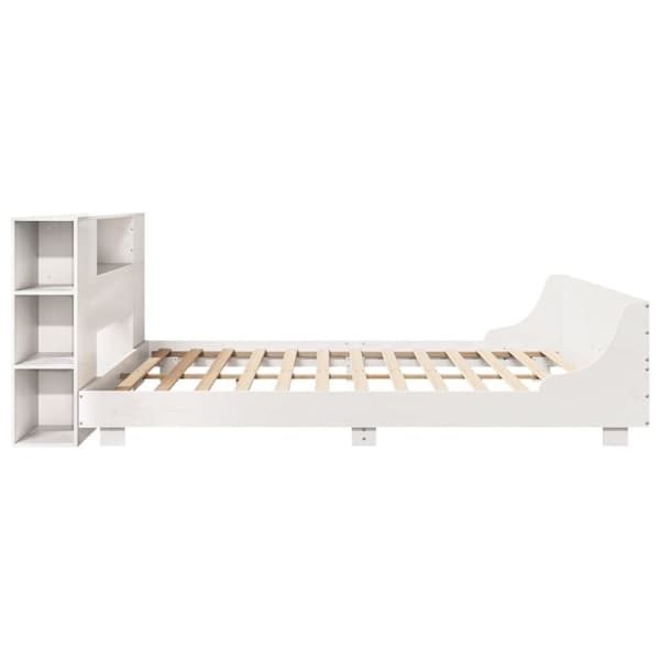 vidaXL Sengeramme med madrass hvit 200x200 cm heltre furu