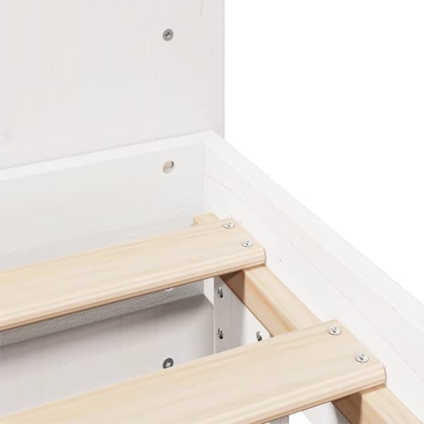 vidaXL Sengeramme med madrass hvit 200x200 cm heltre furu