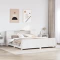 Miniatyrbilde 2 av 11: vidaXL Sengeramme med madrass hvit 200x200 cm heltre furu