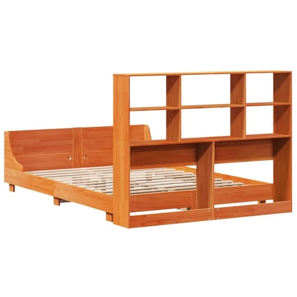vidaXL Sengeramme uten madrass voksbrun 140x190 cm heltre furu