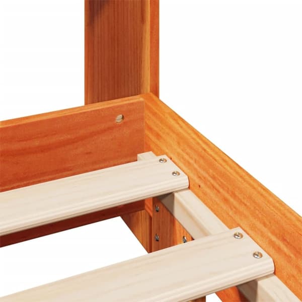 vidaXL Sengeramme uten madrass voksbrun 140x190 cm heltre furu