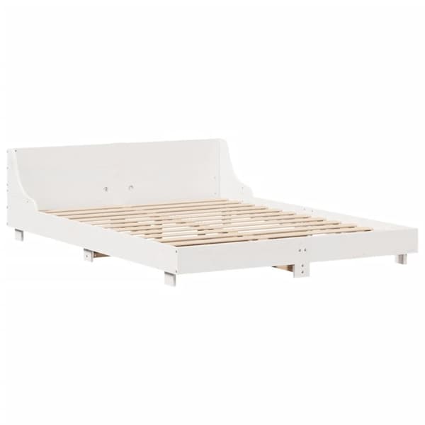 vidaXL Sengeramme uten madrass hvit 160x200 cm heltre furu