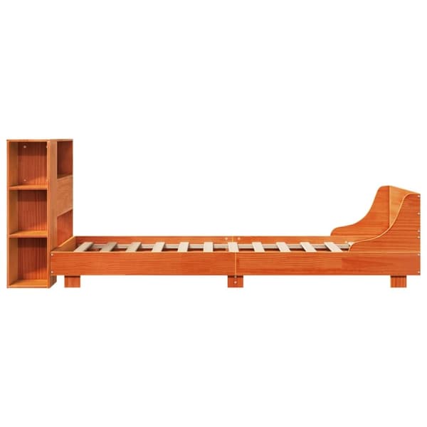 vidaXL Sengeramme uten madrass voksbrun 90x200 cm heltre furu