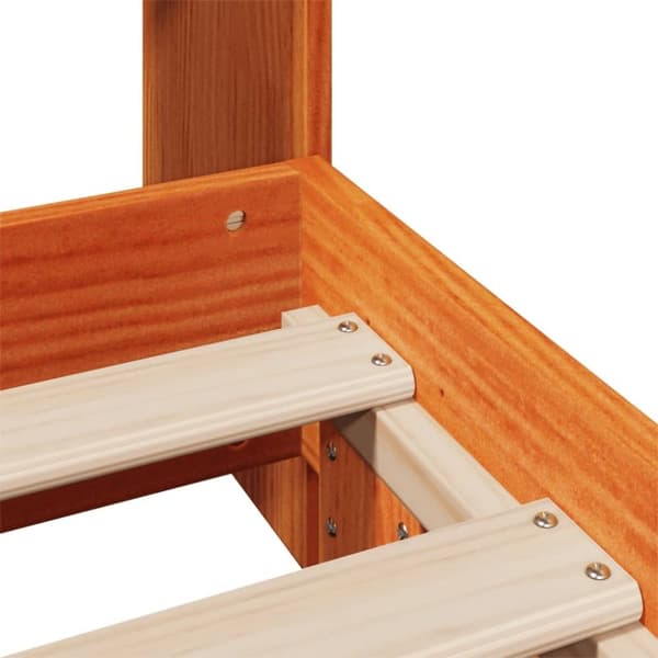 vidaXL Sengeramme uten madrass voksbrun 90x200 cm heltre furu
