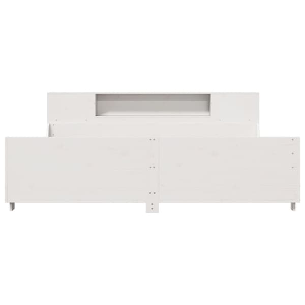 vidaXL Sengeramme med madrass hvit 200x200 cm heltre furu