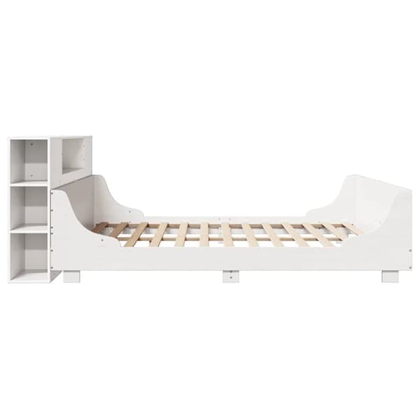 vidaXL Sengeramme med madrass hvit 200x200 cm heltre furu