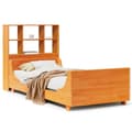 Miniatyrbilde 3 av 11: vidaXL Seng med bokhylle uten madrass voksbrun 75x190 cm heltre
