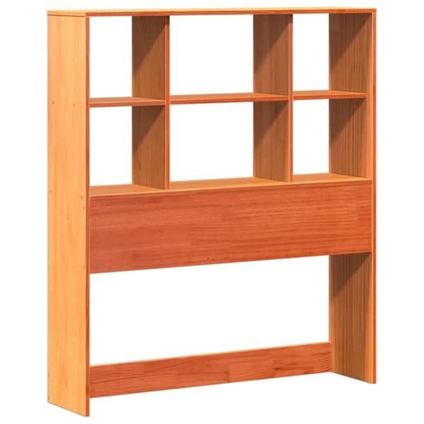 vidaXL Seng med bokhylle uten madrass voksbrun 75x190 cm heltre