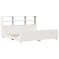 Miniatyrbilde 4 av 11: vidaXL Seng med bokhylle uten madrass hvit 200x200 cm heltre