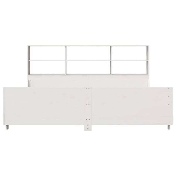 vidaXL Seng med bokhylle uten madrass hvit 200x200 cm heltre