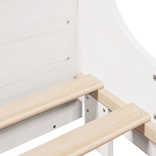 vidaXL Seng med bokhylle uten madrass hvit 200x200 cm heltre