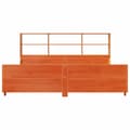 Miniatyrbilde 5 av 11: vidaXL Seng med bokhylle uten madrass voksbrun 200x200 cm heltre