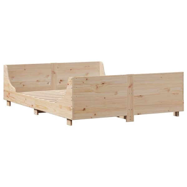 vidaXL Säng med bokhylla utan madrass 120x190 cm massiv trä