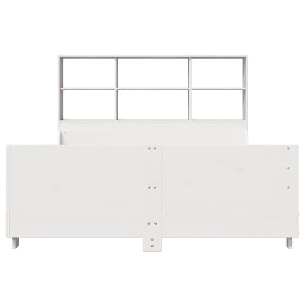vidaXL Seng med bokhylle uten madrass hvit 120x190 cm heltre