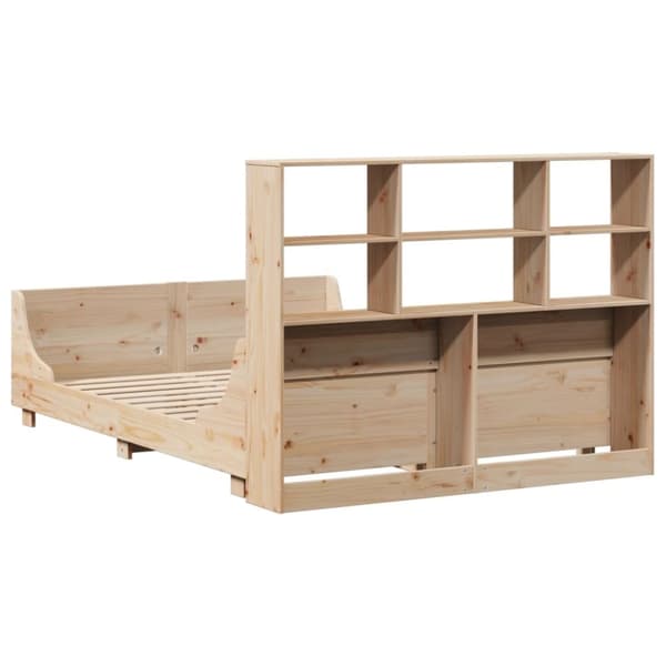 vidaXL Seng med bokhylle uten madrass 160x200 cm heltre