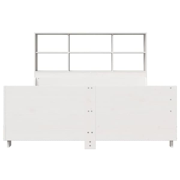 vidaXL Seng med bokhylle uten madrass hvit 160x200 cm heltre