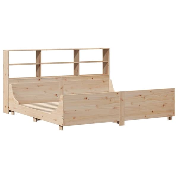 vidaXL Seng med bokhylle uten madrass 200x200 cm heltre