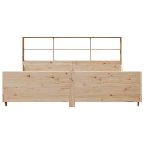 vidaXL Seng med bokhylle uten madrass 200x200 cm heltre