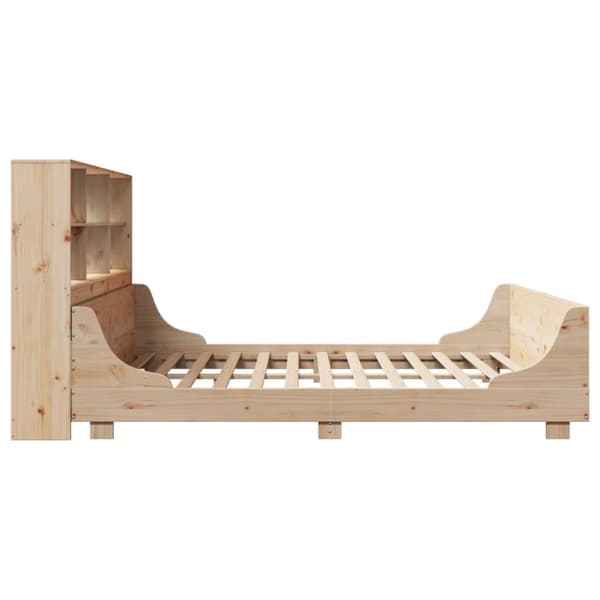 vidaXL Seng med bokhylle uten madrass 200x200 cm heltre