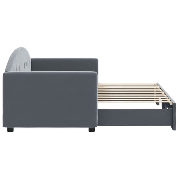 vidaXL Dagbädd utdragbar mörkgrå 80x200 cm sammet