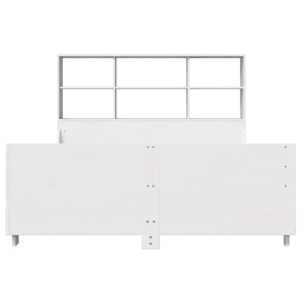 vidaXL Seng med bokhylle uten madrass hvit 140x190 cm heltre