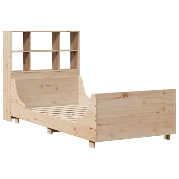 vidaXL Seng med bokhylle uten madrass 100x200 cm heltre