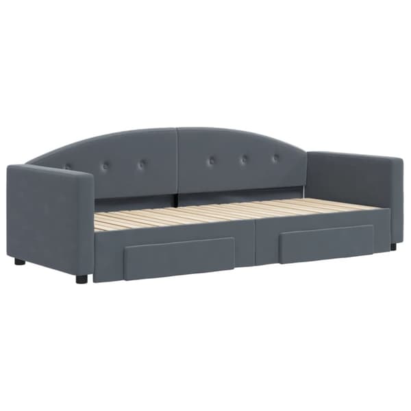 vidaXL daybed med udtræk og skuffer 80x200 cm velour mørkegrå