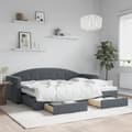 Miniatyrbillede 2 af 10: vidaXL daybed med udtræk og skuffer 80x200 cm velour mørkegrå