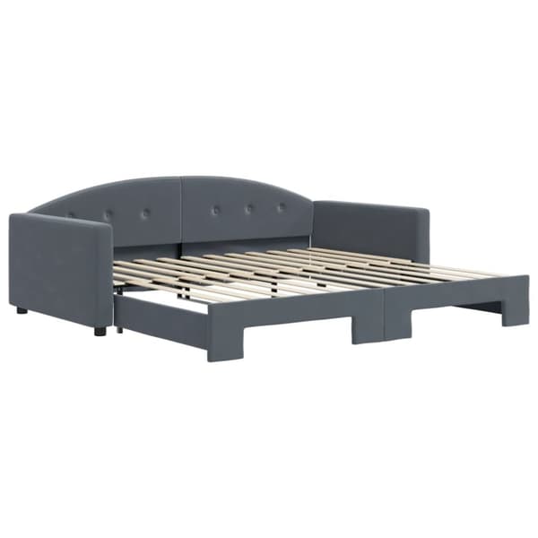 vidaXL daybed med udtræk 100x200 cm velour mørkegrå