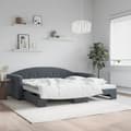 Miniatyrbillede 2 af 10: vidaXL daybed med udtræk 100x200 cm velour mørkegrå