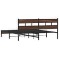Miniatyrbilde 7 av 10: vidaXL Sengeramme i metall uten madrass brun eik 200x200 cm
