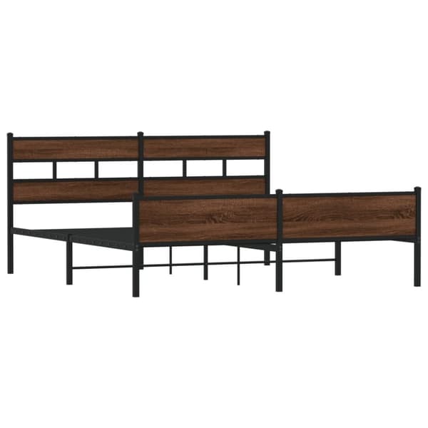 vidaXL sengeramme uden madras 180x200 cm metal brun egetræsfarve