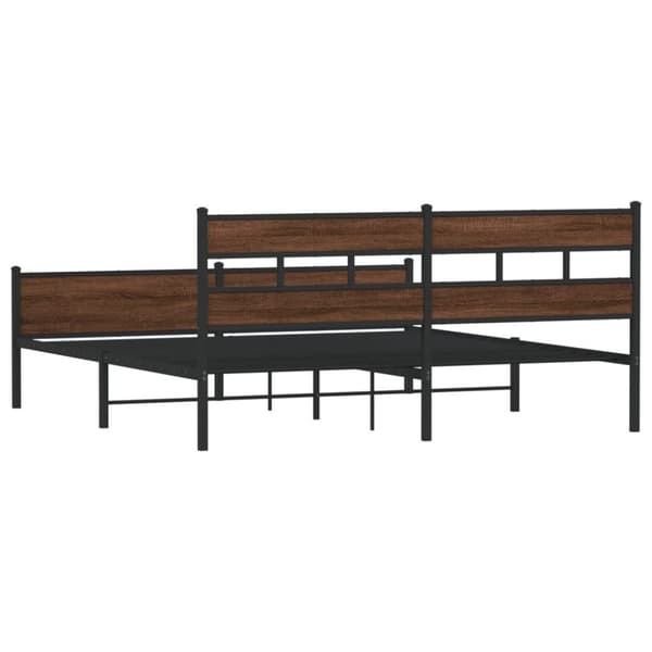 vidaXL sengeramme uden madras 180x200 cm metal brun egetræsfarve