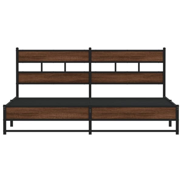 vidaXL Sengeramme i metall uten madrass brun eik 180x200 cm