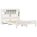 Miniatyrbilde 4 av 11: vidaXL Seng med bokhylle uten madrass hvit 140x200 cm heltre furu