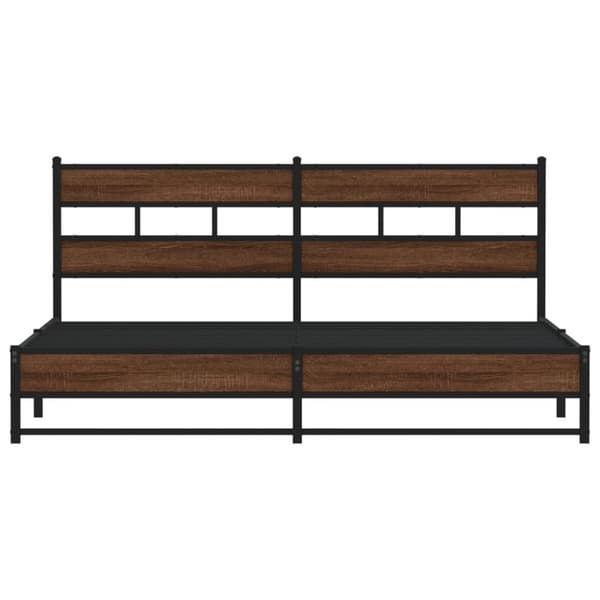 vidaXL sengeramme uden madras 183x213 cm metal brun egetræsfarve