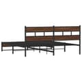 Miniatyrbilde 7 av 10: vidaXL Sengeramme i metall uten madrass brun eik 193x203 cm