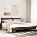 Miniatyrbilde 2 av 10: vidaXL Sengeramme i metall uten madrass brun eik 193x203 cm
