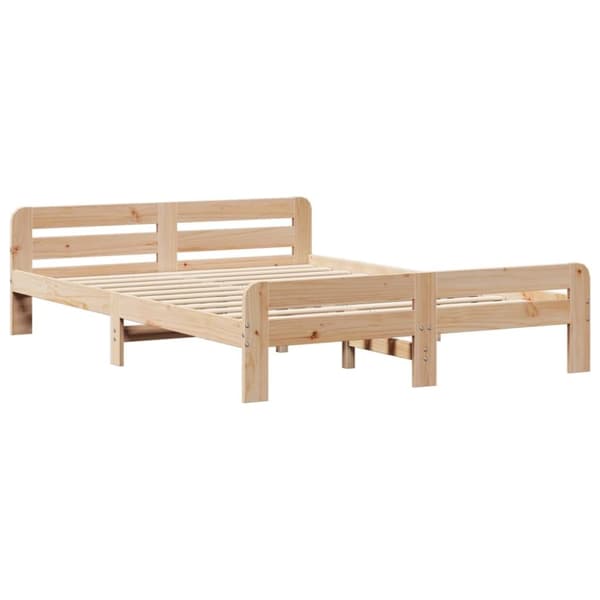 vidaXL Seng med bokhylle uten madrass 140x200 cm heltre furu