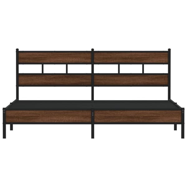 vidaXL sengeramme uden madras 193x203 cm metal brun egetræsfarve