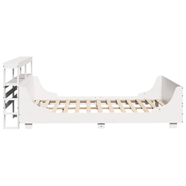 vidaXL Sengeramme uten madrass hvit 140x190 cm heltre furu