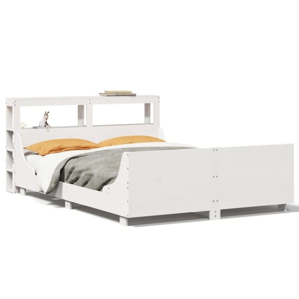 vidaXL Sengeramme uten madrass hvit 140x190 cm heltre furu