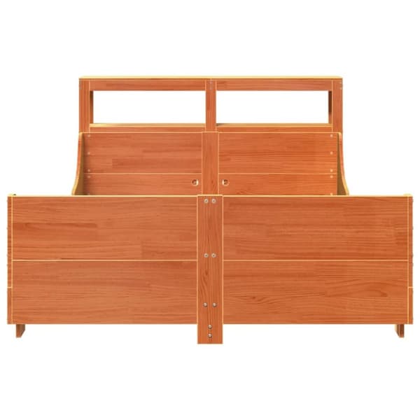 vidaXL Sengeramme uten madrass voksbrun 140x190 cm heltre furu