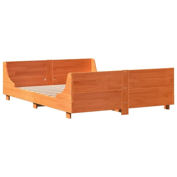 vidaXL Sengeramme uten madrass voksbrun 140x200 cm heltre furu