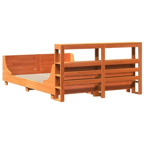 vidaXL Sengeramme uten madrass voksbrun 140x200 cm heltre furu