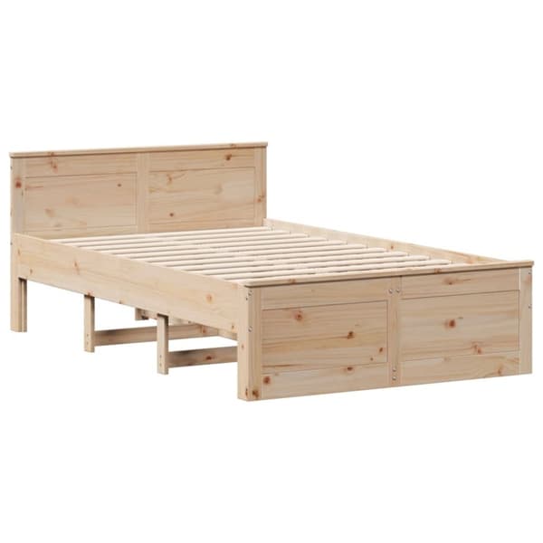 vidaXL Sänky kirjahyllyllä ilman patjaa 135x190 cm täysi mänty