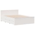 Miniatyrbilde 9 av 11: vidaXL Seng med bokhylle uten madrass hvit 140x190 cm heltre furu