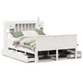 Miniatyrbilde 3 av 11: vidaXL Seng med bokhylle uten madrass hvit 140x200 cm heltre furu