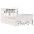 Miniatyrbilde 4 av 11: vidaXL Seng med bokhylle uten madrass hvit 140x200 cm heltre furu